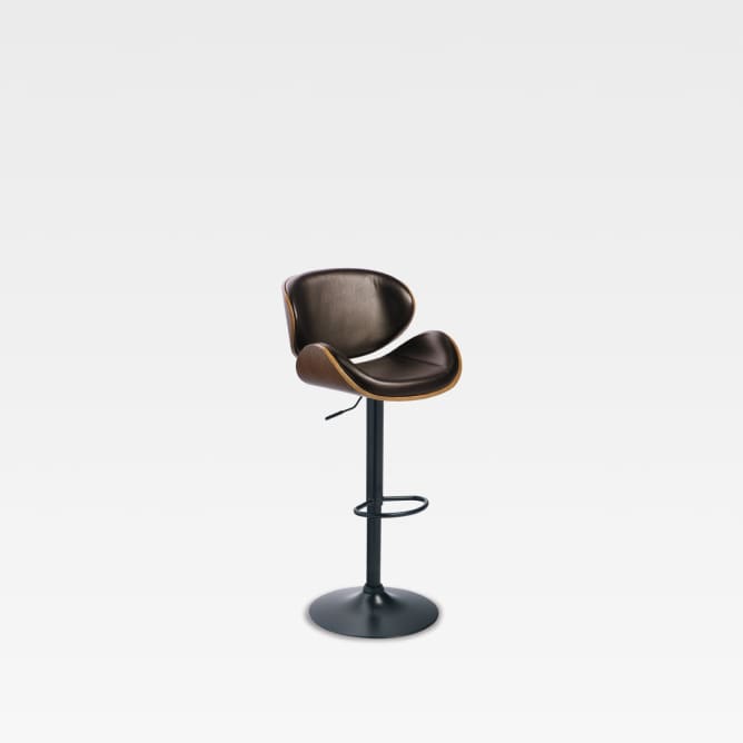 Bellatier Adjustable Height Bar Stool with Contoured Back and Seat