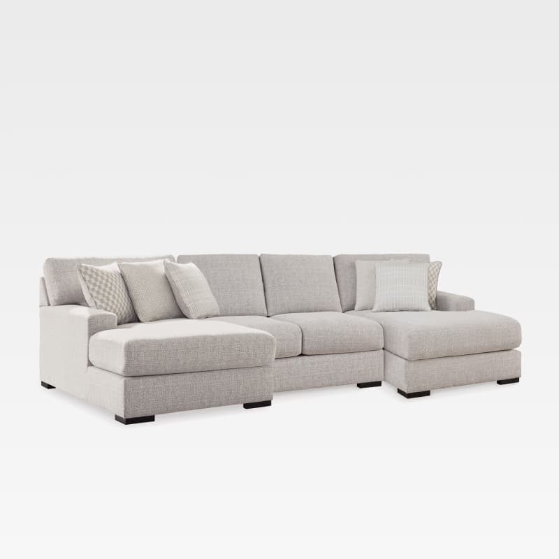 Larce 3-Piece Performance Fabric Sectional with Double Chaise