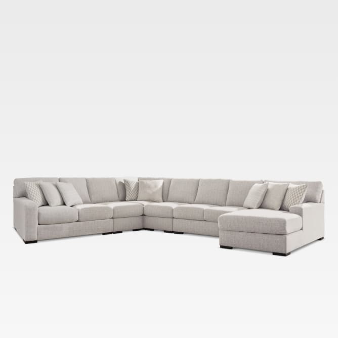 Larce 6-Piece Performance Fabric Sectional with Chaise
