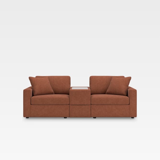 Modmax 3-Piece Modular Performance Fabric Loveseat with Storage Console