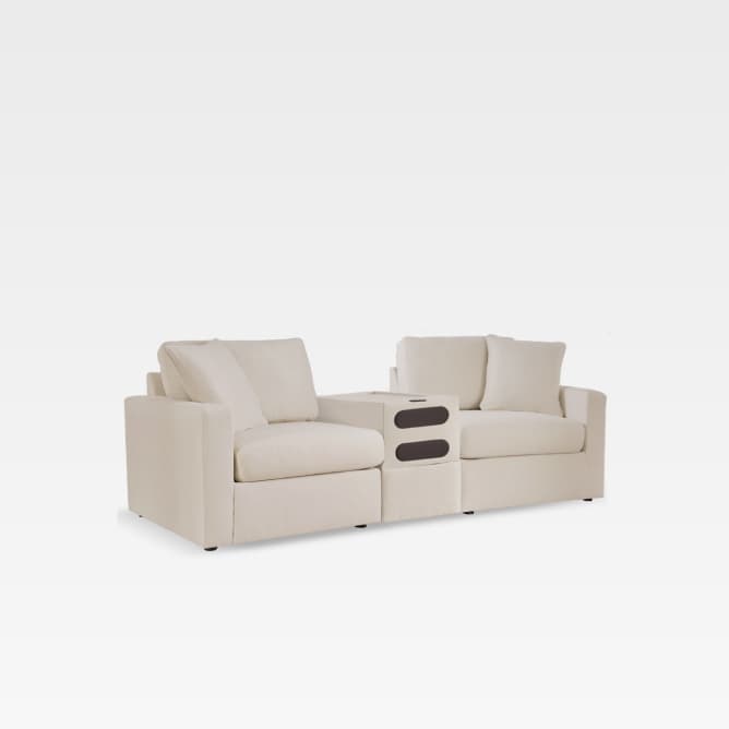 Modmax 3-Piece Modular Performance Fabric Sectional with Audio Console