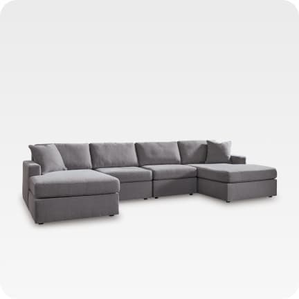 Modmax 4-Piece Modular Performance Fabric Double Chaise Sectional