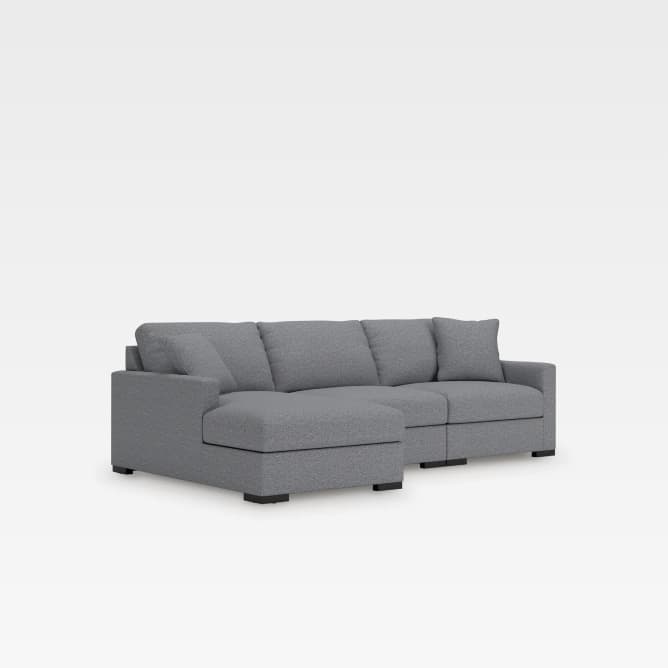 Modmax Premier 3-Piece Modular Performance Fabric Sofa Chaise