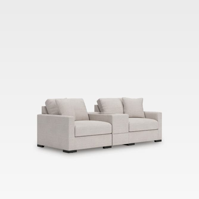 Modmax Premier 3-Piece Modular Performance Fabric Loveseat with Storage Console