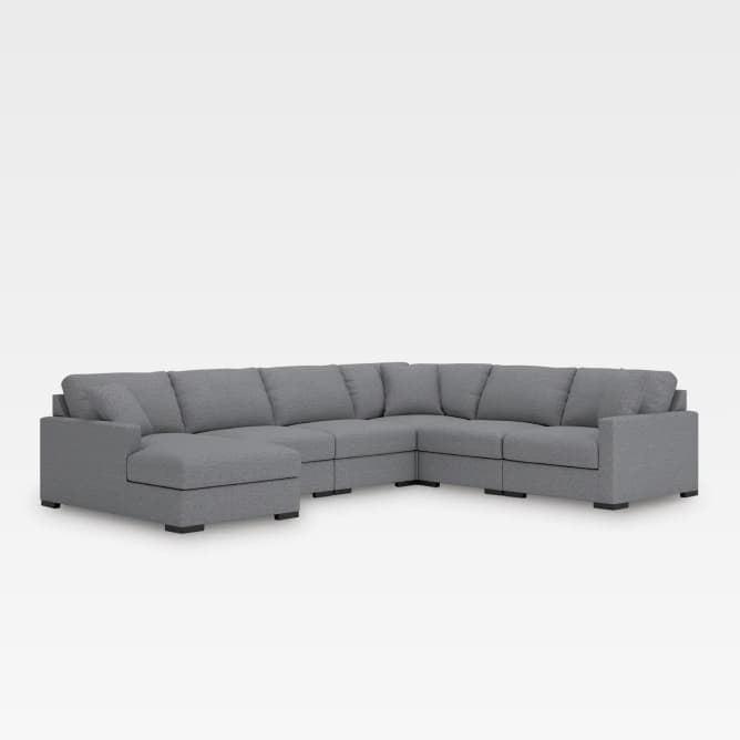 Modmax Premier 6-Piece Modular Performance Fabric Sectional with Chaise