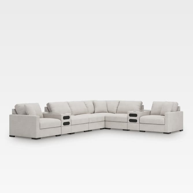 Modmax Premier 8-Piece Modular Performance Fabric Sectional with Audio Consoles