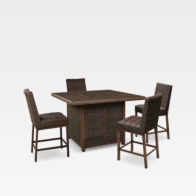 Paradise Trail Outdoor Bar Table with 4 Barstools