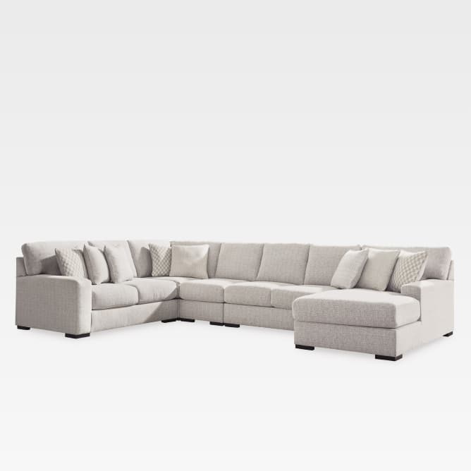 Larce 5-Piece Performance Fabric Sectional with Chaise